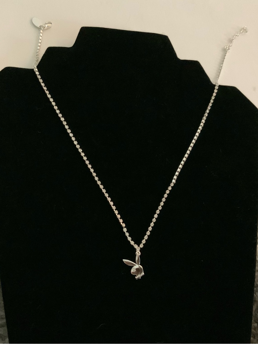 Vintage Playboy Diamond Bunny Necklace Earring Set